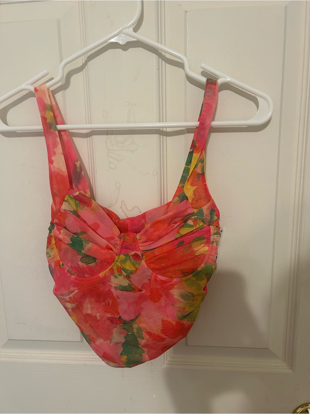 Zara Pink Floral Bustier Tank Top
